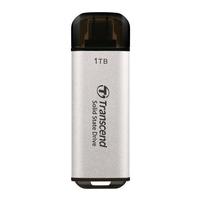 Transcend ESD300S Ssd 1Tb Esterno Portatile USB 3.2 Gen 2x1 Argento Transcend ESD300 1 TB USB tipo-C Argento