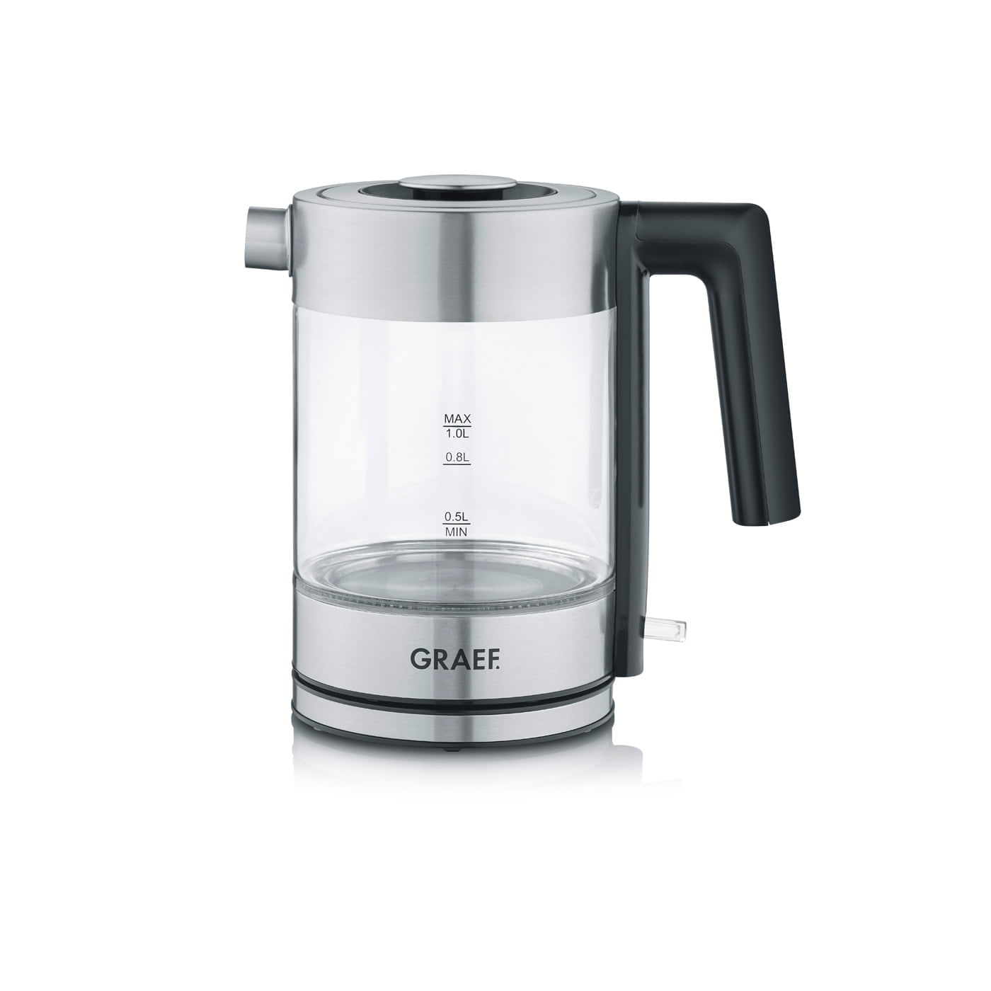 Graef WK300 bollitore elettrico 1 L 2000 W Nero, Acciaio inox, Trasparente