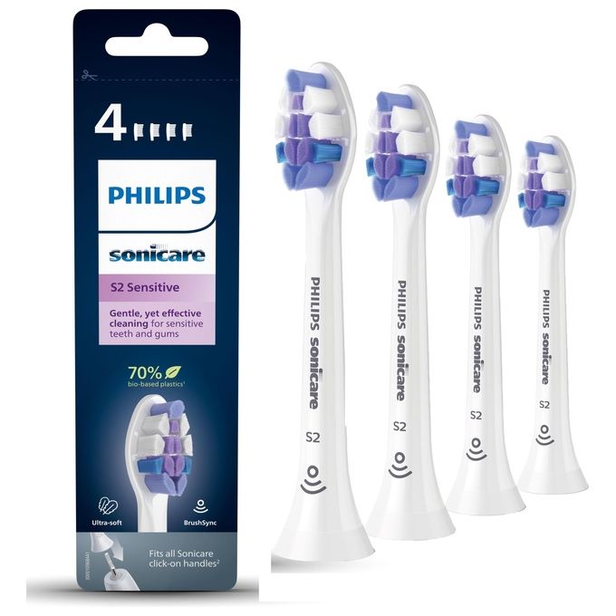 Philips S2 Sensitive HX6054/10 4x Testine per spazzolino sonico