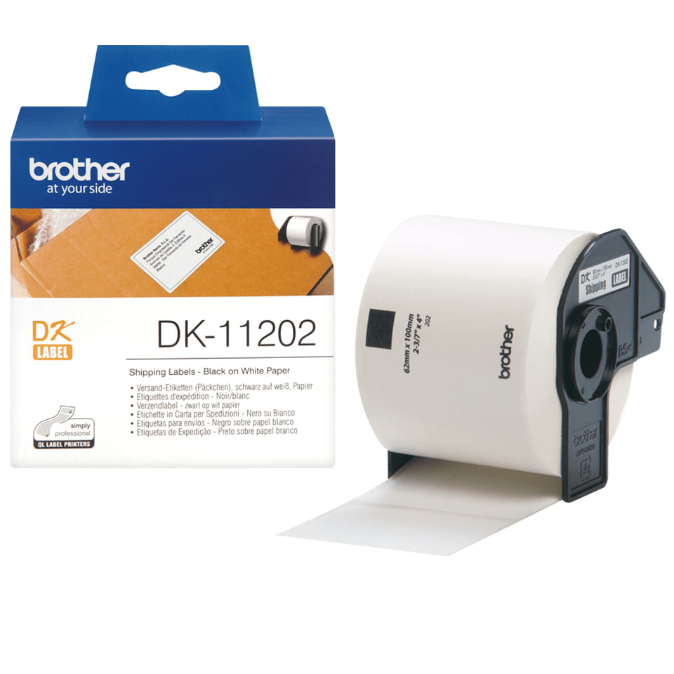 Brother ETICHETTE BROTHER DK-11202 CONF.300PZ ADESIVE 62x100mm X QL-500 QL-550 QL-1050 QL-1050N QL-570 QL-700 QL Brother DK-11202 nastro per etichetta
