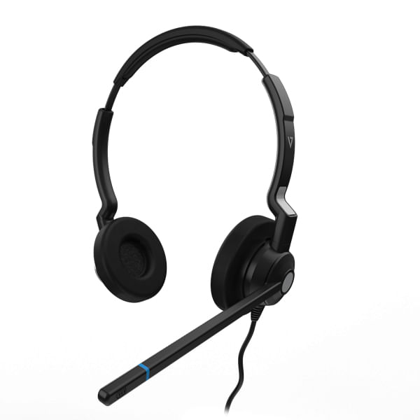 V7 Cuffia Biaurale con Cavo Qd Noise Cancelling Microfono V7 Cuffia binaurale cablata QD per call center