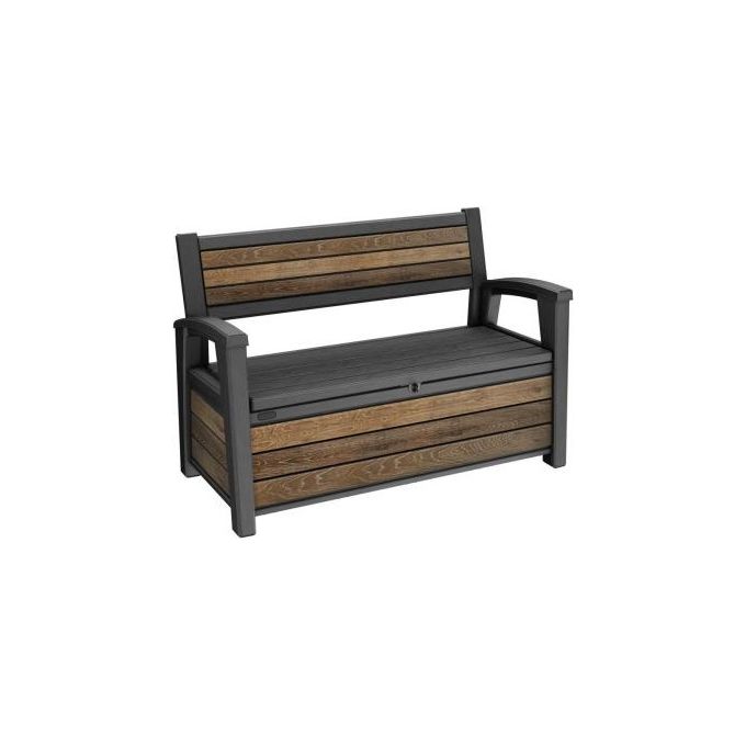 Keter Pidema:Cassapanca contenitore in resina con finitura effetto legno per esterno Keter Deco Bench 60G Bauli e Cassapanche da Giardino per Arredo E