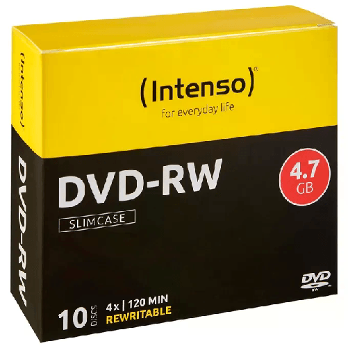 Intenso Dvd-rw 4,7gb 10pcs Slimcase 4x Intenso DVD-RW 4.7GB, 4x 4,7 GB 10 pz