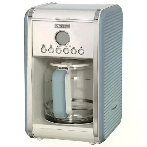 Ariete 1342 Macchina per Caffè Americano - 12 tazze - Caraffa in vetro temperato - Programmazione fino a 24 ore - Autospegnimento - 2000 Watt - Celest