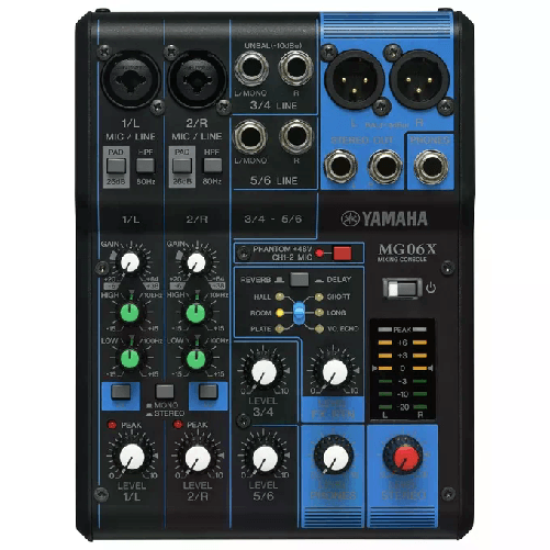 Yamaha MG06X Mixer Professionale con Effetti per Live Karaoke Yamaha MG06X mixer audio 6 canali Nero