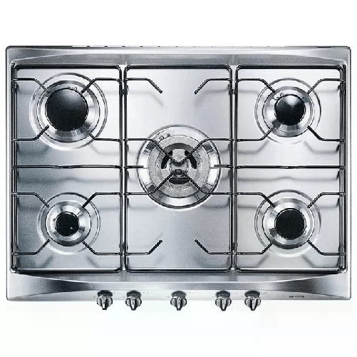 Smeg piano cottura se706sx3 70cm inox 5 fuochi manopole silver largo 70cm inox Smeg SE706SX3 piano cottura Argento Da incasso Gas