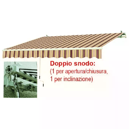 Vigor-Blinky Tende Da Sole a Sbraccio Telo Bianco e Rosso 295x200 cm per Esterni