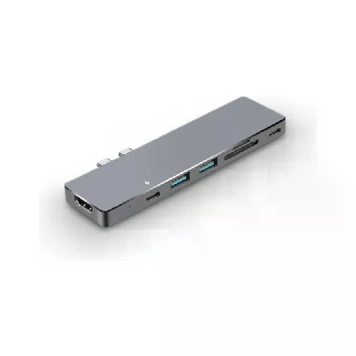 Nilox hub multiporta 7 in 1 usb-c per macbook pro, hdmi 4k, thunderbolt 3, nlx-2tc-hubapp