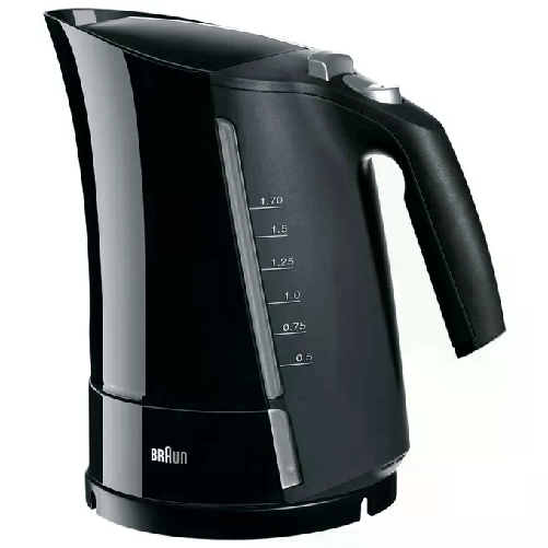 Braun Bollitore d'Acqua Elettrico con Luce LED Braun 533631 1,7 L Nero Plastica 3000 W 1,7 L Braun WK 500 bollitore elettrico 1,6 L 3000 W Nero