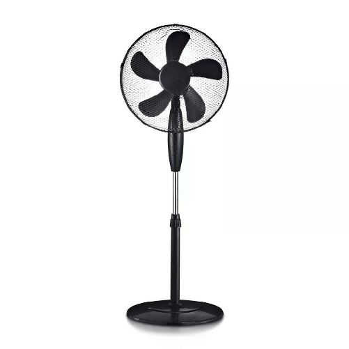 55W Stand Fan Round Base 5 Blades 3 Speed Black
