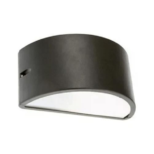 Applique Est. Moderna Umbe Chiusa Alluminio E Termoplastica Grafite 1 Luce E27