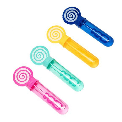TrAdE Shop Traesio Set 6pz Tubo Bolle Di Sapone Con Caramella Lecca-lecca Bacchetta Da 35ml Bambini 6560286 -