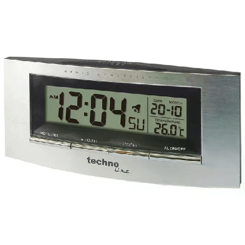 Technoline WT 182 Orologio Radio Argento 14x3,5x6,3cm Technoline WT182 Sveglia digitale Argento