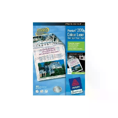 AVERY CARTA LASER A4 100fg 200gr PHOTO PATINATO EX.LUCIDO FRONTE/RETRO AVERY