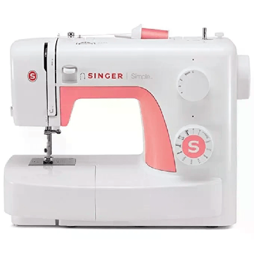 Singer Simple 3210 Macchina da Cucire Meccanica 15 Operazioni di Cucito Bianco Rosa SINGER Simple 3210 Macchina da cucire manuale Meccanico