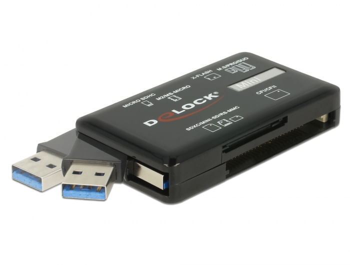 DeLOCK Lettore di schede SuperSpeed USB 5 Gbps per schede di memoria CF / SD / Micro SD / MS / M2 / xD