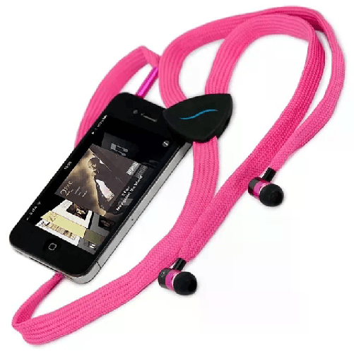 Hi-String Auricolare a Stringa in Tessuto Pink
