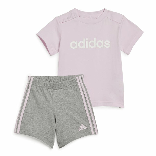 Completo Sportivo per Neonati Adidas I Lin Co Set Grigio Rosa
