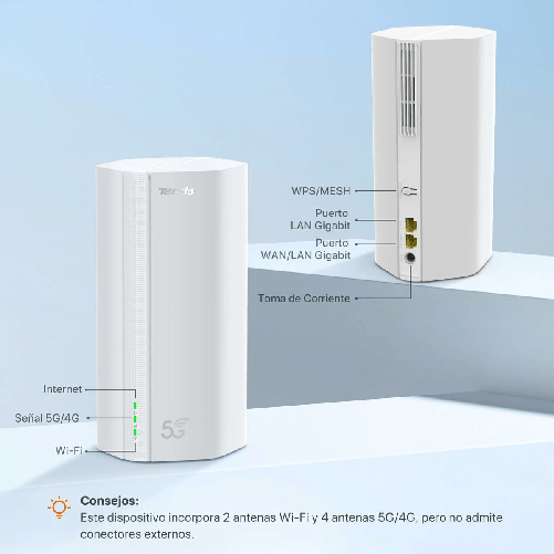 Tenda Router tenda 5g01 wireless ax1500 wi-fi 6 5g nr router, 1nano-sim(4ff) card slot Tenda Router Tenda 5G01