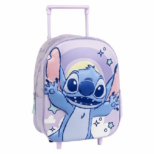 Trolley per la Scuola 3D Stitch Lilla 25,0 x 31,0 x 10,0 cm