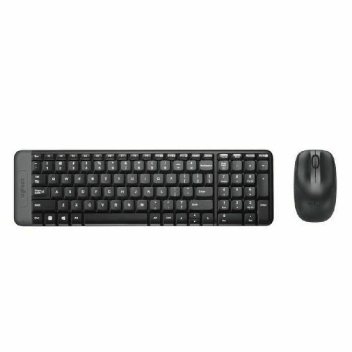 Logitech Wireless Combo MK220 tastiera Mouse incluso Ufficio USB Francese Nero Logitech Tastiera Logitech 920-008318 Nero Qwerty in Spagnolo