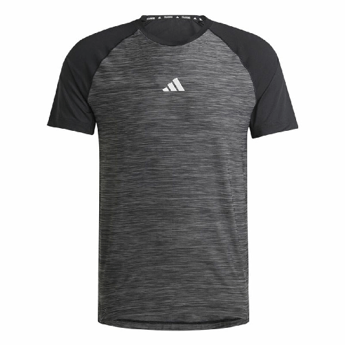 Maglia a Maniche Corte Uomo Adidas Gym+ Training Nero Grigio