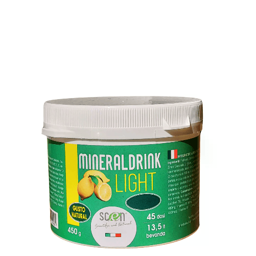 Scen Mineraldrink light - Scen - 450 gr di Sali minerali e vitamine In polvere - gusto limone