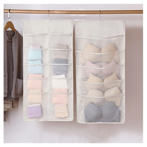 Borsa Portaoggetti Da Parete Organizzatore Armadio Lavabile Con Gancio Metallo 30 Tasche -