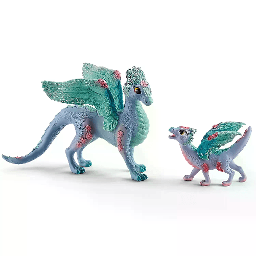 Schleich Personaggi d'Azione Schleich Flower dragon with its little one Schleich Drago Fiore con Baby