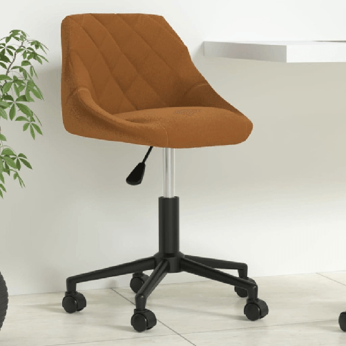 VidaXL Sedia Girevole da Ufficio Marrone in Velluto