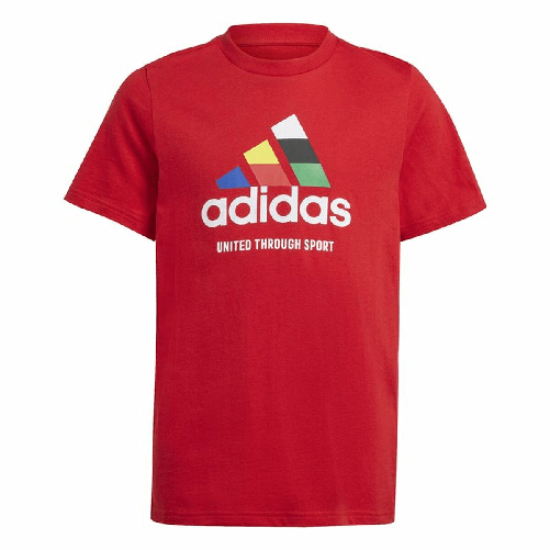 Maglia a Maniche Corte Unisex Adidas Tiro Nations Pack Graphic Rosso