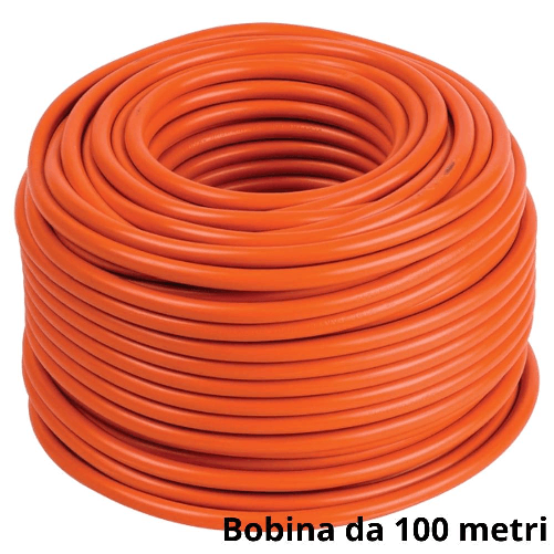 Cavo fror multipolare flessibile antifiamma arancio gommato per impianti *** lunghezza metri 100, sezione conduttore ...