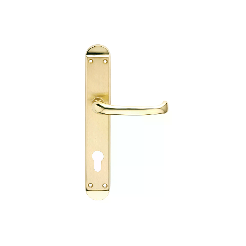 Masidef Guarnitura con placca serie Bruna - 85 mm. - foro yale - ottone bronzato