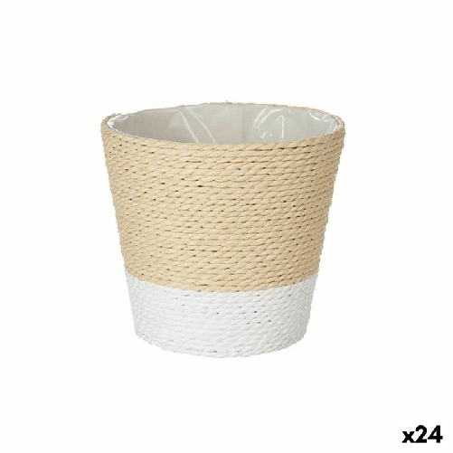 Vaso Ibergarden Bianco Corda Plastica 14 x 12,5 x 14 cm 14 x 13 x 14 cm (24 Unità)