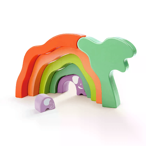 HAPE Incastri in Legno per Bambini Puzzle Blocchi Elefante Impilabile