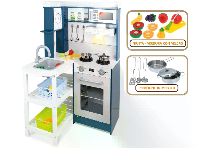 TEOREMA Cucina Angolare Legno con Accesori, H.100cm