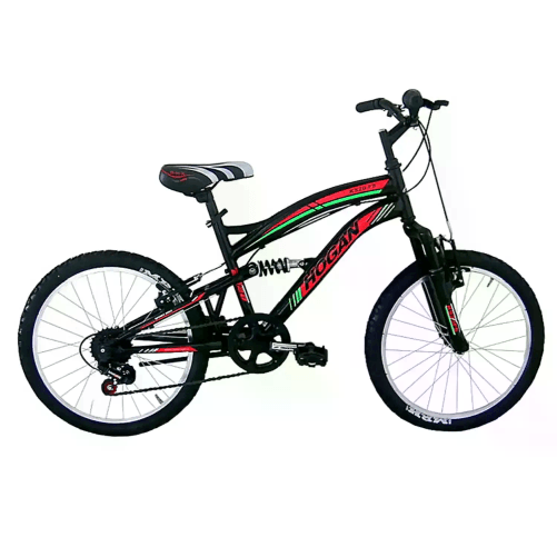 Bicicletta 20" Full Suspention Nero Rosso
