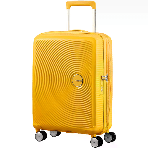 American Tourister Trolley Bagaglio a Mano Soundbox Spinner 55/20 Tsa Exp 4 Ruote Golden Yellow