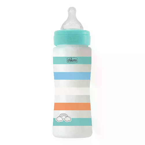 CHICCO LEGGERA Biberon Benessere Pp Green Boy 330 Flusso Veloce Silicone