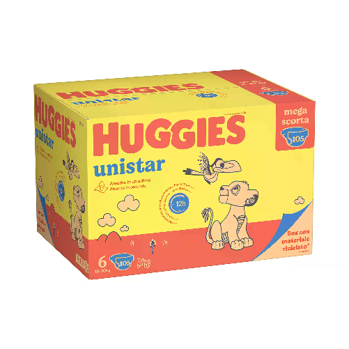 Pannolini Huggies Unistar Megapack - Taglia 6 - 15-30 Kg - 105 Pezzi