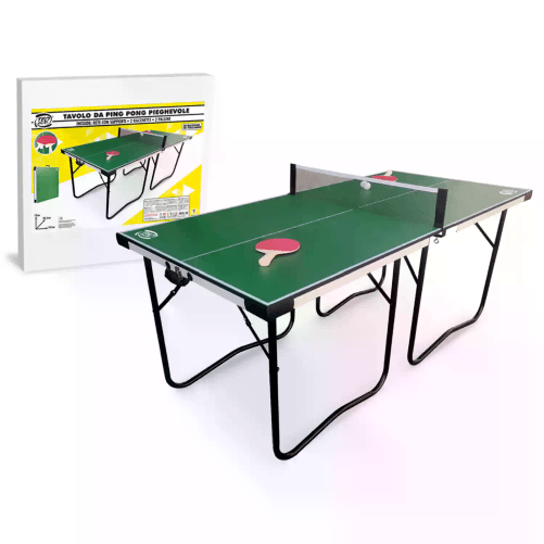 TEOREMA Tavolo Da Ping Pong Pieghevole con 2 Racchette, 2 Palline e 1 Rete con Supporti