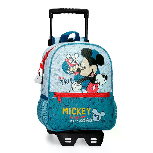 Mickey Road Trip Zainetto Asilo 28 cm con Trolley