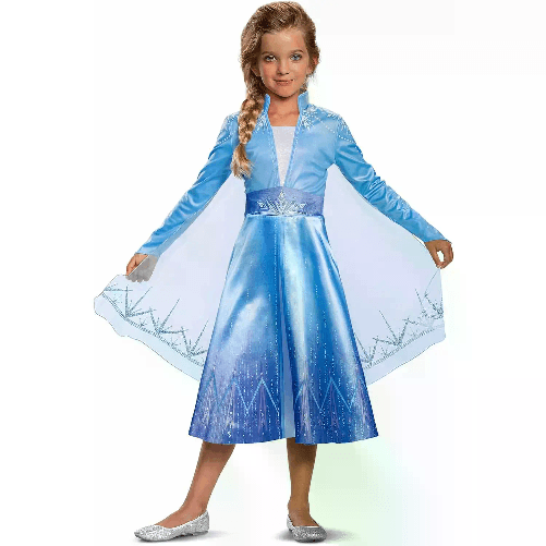 DISGUISE Costume Carnevale Frozen - Elsa Traveling Deluxe, Taglia M (7-8 anni)