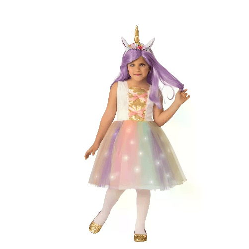 RUBIE'S Costume Principessa Shiny Unicorn per Bambine - Taglia M - 5/7 anni