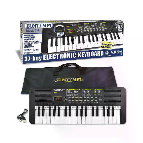BONTEMPI Tastiera Elettronica 37 Tasti: Didattica e USB, Completa di Accessori