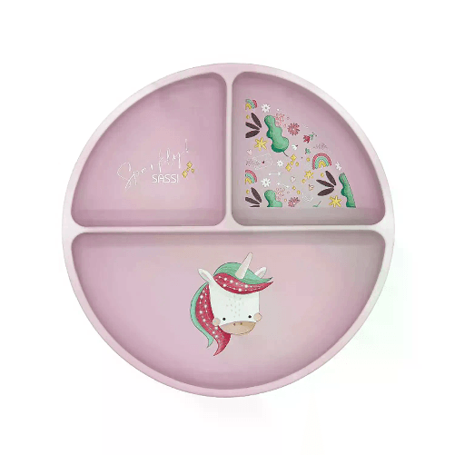 SASSI JUNIOR Piatto Con Ventosa In Silicone - Unicorno Sparkly