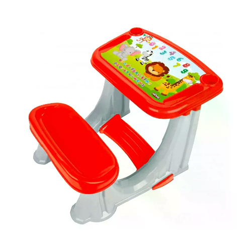 GIODICART Banco Scuola per Bambini con Scrivania Integrata per Studio e Gioco, Rosso