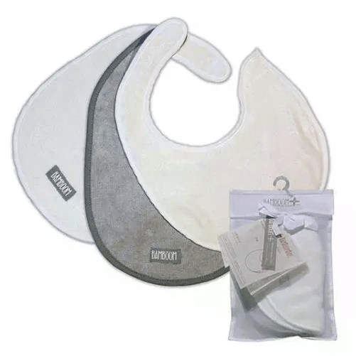 BAMBOOM Bavaglini 3Pezzi Bibsset Grey White White