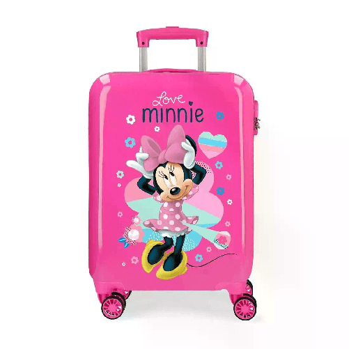 Disney Minnie Love Trolley Da Cabina Minnie Love Rosa Abs 55 Cm 4 Ruote
