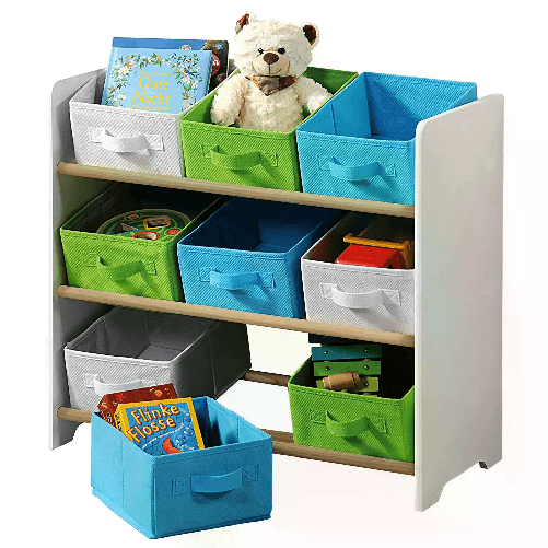 Mobile Portagiochi con Contenitori in Tessuto